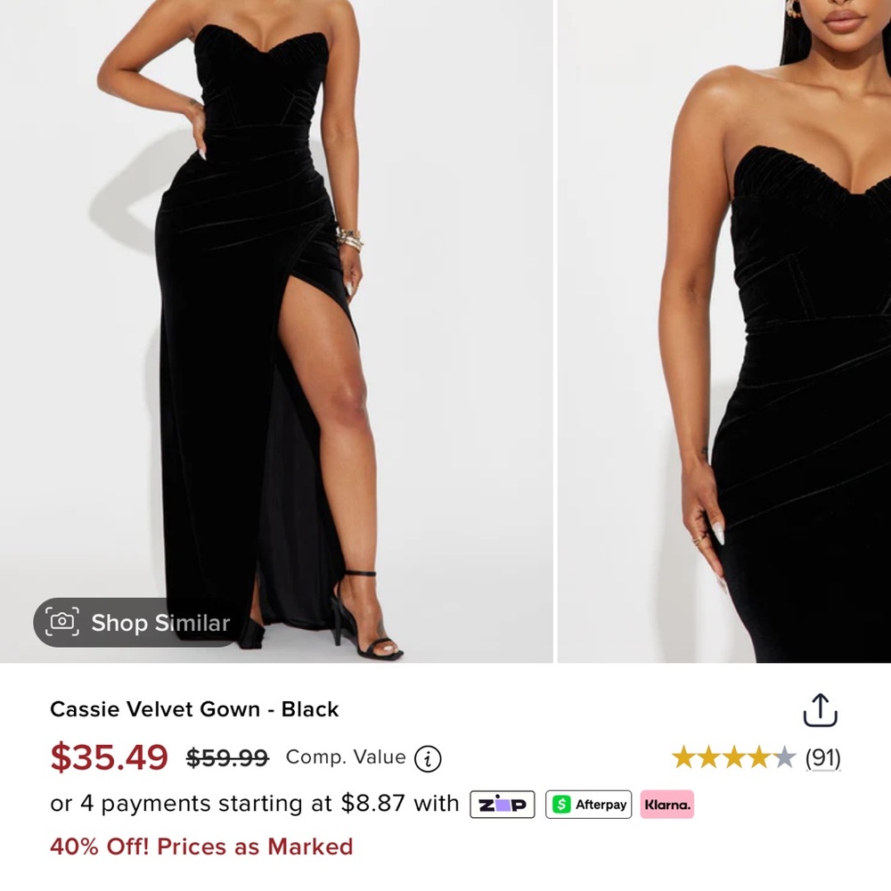 Cassie Velvet Gown - Black